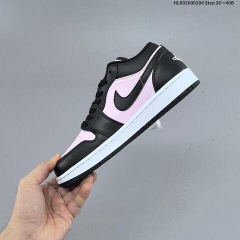Jordan Air Jordan 1 Low Black Pink White 36 40B Casual - Women's (BS-67122)