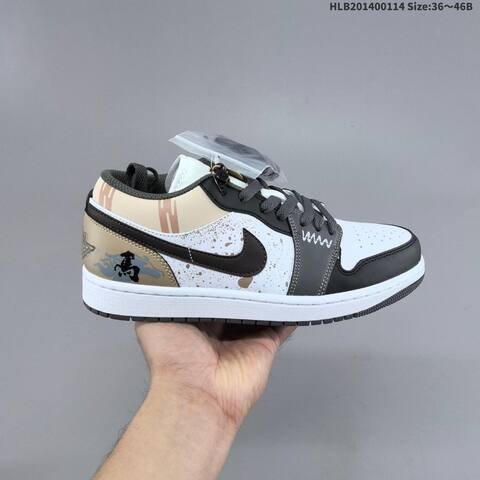 Jordan Air Jordan 1 Low White Black Gray EU 36-46 Lifestyle - Unisex (BS-66975)