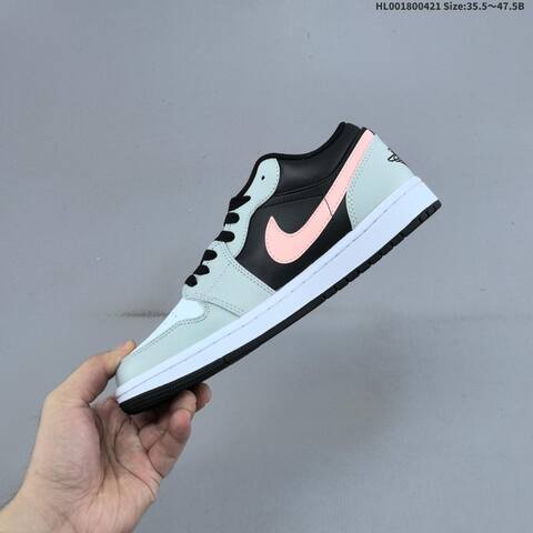Jordan Air Jordan 1 Low Black Pale Mint Pink White 35 5-47 5 Lifestyle - Unisex (BS-66088)