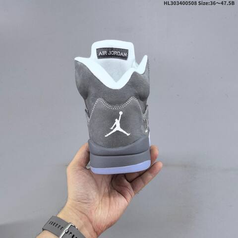 Jordan Air Jordan 5 Retro Wolf Grey White EU 36-47 5 Basketball - Unisex (BS-66009)