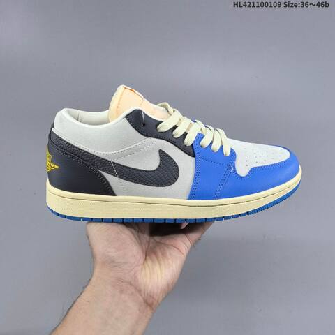 Nike Air Jordan 1 Low Blue Gray Black White 36 46 Lifestyle - Unisex (BS-67034)