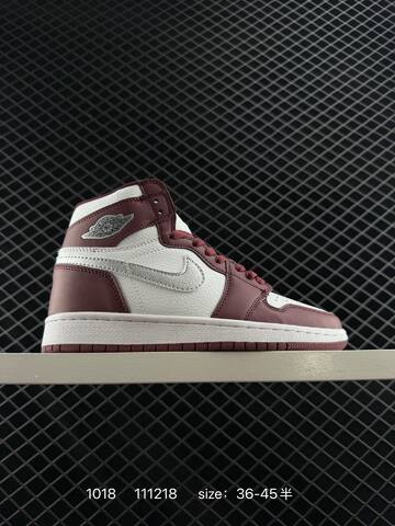 Jordan Air Jordan 1 Retro High OG White Burgundy Silver EU 36-45 Basketball Shoe - Unisex (BS-80487)