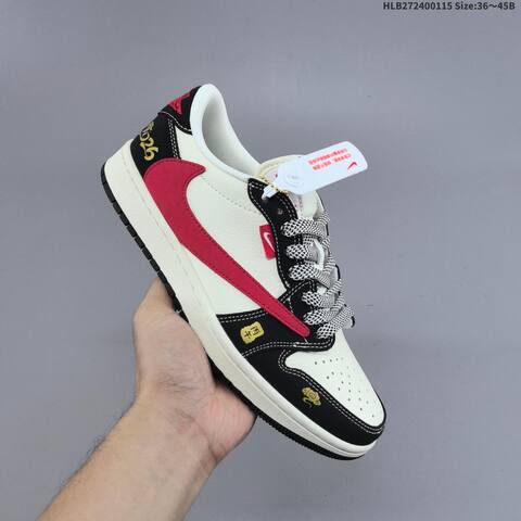 Jordan Air Jordan 1 Low x Travis Scott White Black Red EU 36-45 Lifestyle - Unisex (BS-66961)