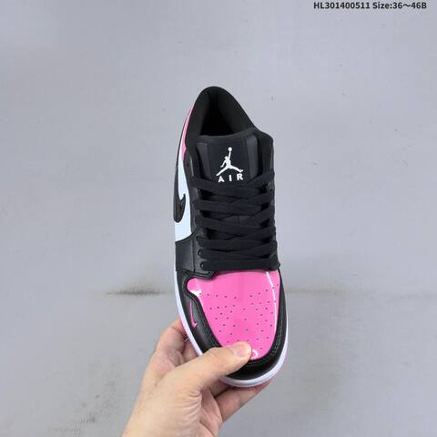 Jordan Air Jordan 1 Low Black White Pink EU 36-46 Basketball - Unisex (BS-65993)