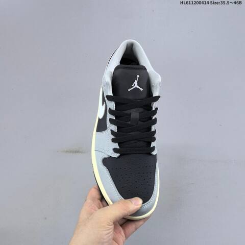 Jordan Air Jordan 1 Low Light Smoke Grey Black White 35 5 46B Lifestyle - Women's (BS-66194)