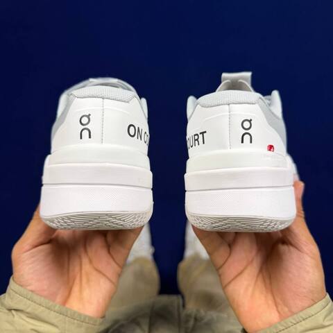 On The Roger Pro Light Grey White Pink Blue Tennis Shoe Casual Sneakers (BS-86756)