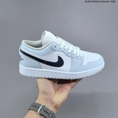 Jordan Air Jordan 1 Low White Light Blue Navy 36 46B Casual - Women's (BS-66244)