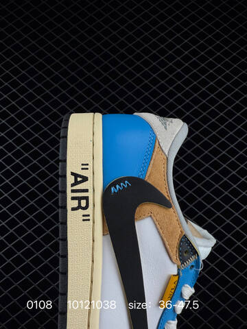 Jordan Air Jordan 1 Low Off White White Blue Black Cream Orange EU 36-47 5 Sneaker - Unisex (BS-79871)