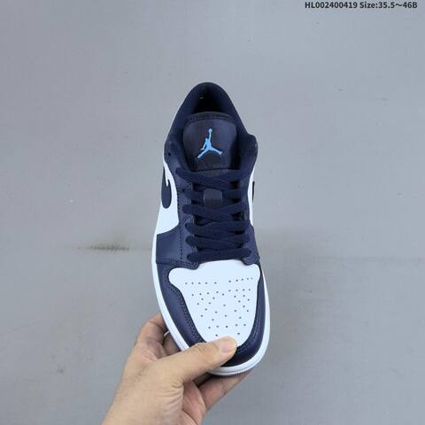 Jordan Air Jordan 1 Low Midnight Navy University Blue White 35 5 46 Casual - Unisex (BS-66144)