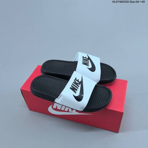 Nike Benassi Swoosh White Black EU 36-45 Slides - Unisex BS-61038