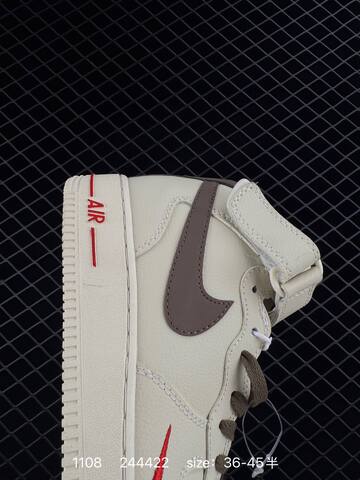 Nike Air Force 1 Low Cream White With Brown And Red Accents EU 36-45 Lifestyle - Unisex (BS-74304)