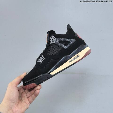 Jordan Air Jordan 4 Retro London Black Grey Burgundy Cream EU 36-47 5 Basketball - Unisex (BS-66066)