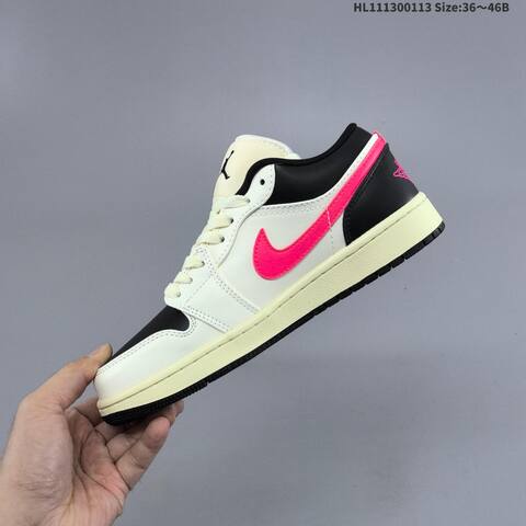 Nike Air Jordan 1 Low OG White Black Pink 36 46B Lifestyle - Women's (BS-66988)