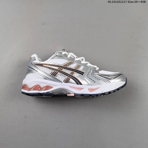 ASICS Gel-Kayano 14 White Silver Black Pink EU 36-45 Running Shoe Running Sneakers - Unisex (BS-69145)
