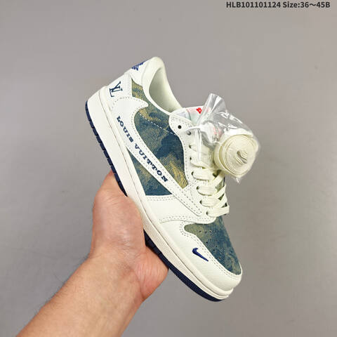 Jordan Air Jordan 1 Low White Navy Blue Denim EU 36-45 Basketball - Unisex (BS-63154)
