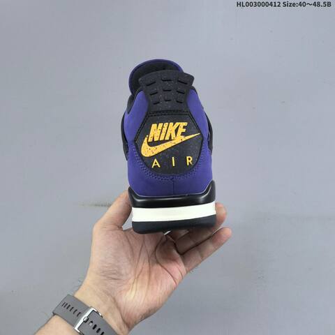 Jordan Air Jordan 4 Retro OG Imperial Purple Black Grey Yellow 40 48 5 Basketball - Men's (BS-66226)