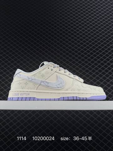 Nike SB Dunk Low Cream White With Black Blue Grey And Lavender Monogram Custom Colorways EU 36-45 Skate - Unisex BS-74219
