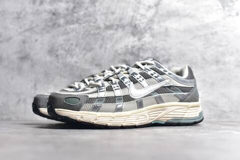 Nike P-6000 Grey Silver Cream White Blue Running Shoe (BS-59692)