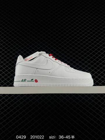 Nike Air Force 1 07 White With Pink Red Accents 36-45 5 Lifestyle - Unisex (BS-71776)