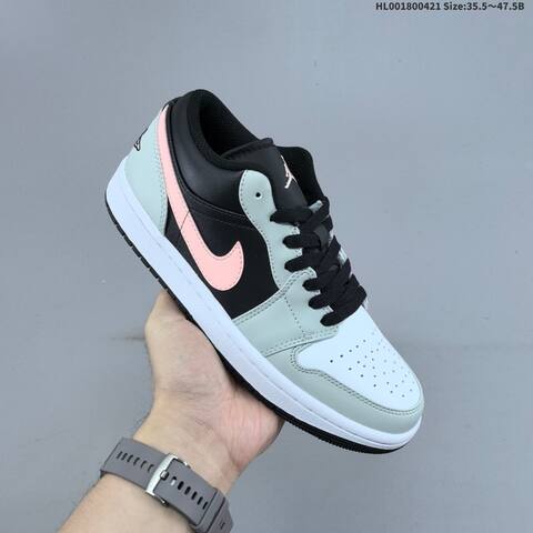 Jordan Air Jordan 1 Low Black Pale Mint Pink White 35 5-47 5 Lifestyle - Unisex BS-66088