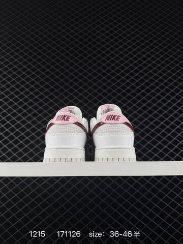 Nike SB Dunk Low Pro White Light Gray With Burgundy Swoosh And Pink Accents 36-46 5 Skate - Unisex (BS-73689)