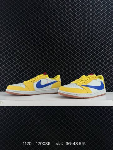 Jordan Air Jordan 1 Low OG SP Travis Scott DZ4137-106 White Yellow Blue Gum Brown EU 36-48 5 Sneaker - Unisex BS-80229