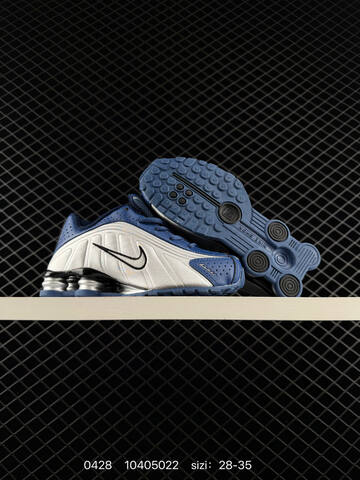Nike Shox R4 TD Blue Silver Black 28-35 Running - Women's (BS-71809)