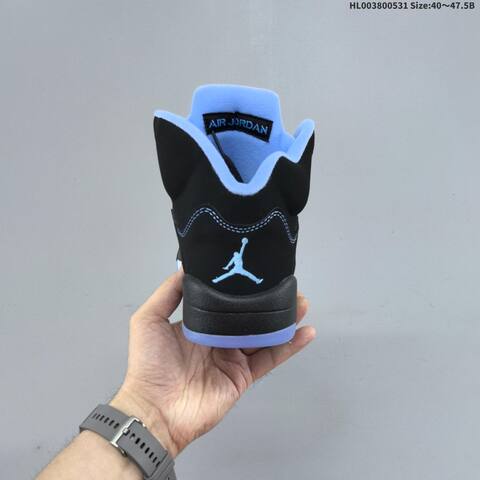 Jordan Air Jordan 5 Retro Black University Blue Silver EU 40 47 5 Basketball - Men's (BS-65839)