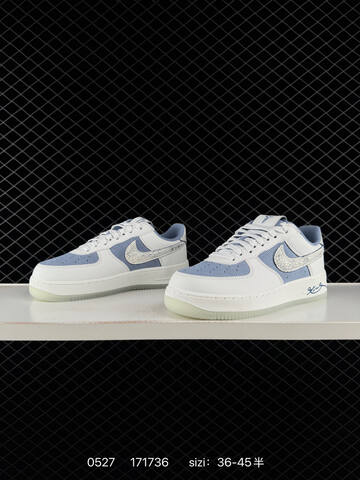 Nike Air Force 1 White Light Blue Navy Off White EU 36-45 Lifestyle - Unisex (BS-71175)