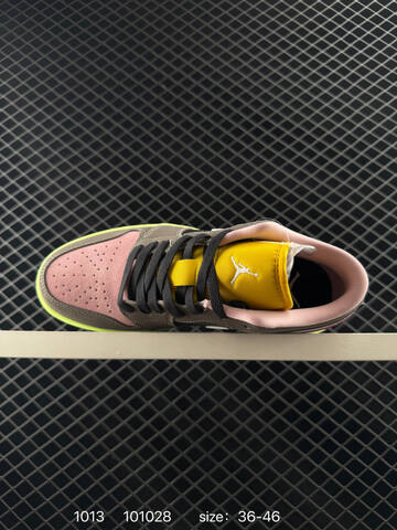 Jordan Air Jordan 1 Low Grey Pink Purple Yellow Neon Green EU 36-46 Sneaker - Unisex BS-80529