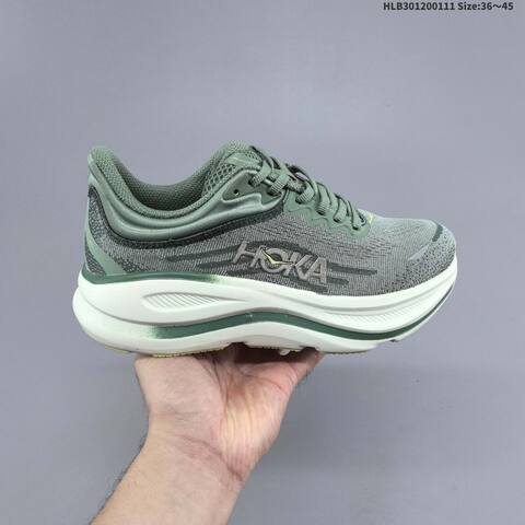 HOKA Bondi 9 Sage Green White Pale Yellow EU 36-45 Running Shoe Running Sneakers - Unisex (BS-69407)
