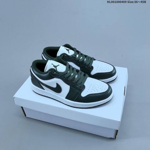 Air Jordan 1 Low White Olive AIR JORDAN 1 Aj1 Lifestyle (BS-66276)