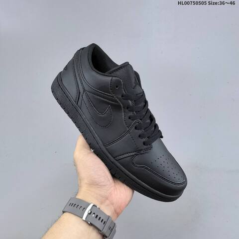 Jordan Air Jordan 1 Low Triple Black 36 46 Casual - Unisex (BS-66041)