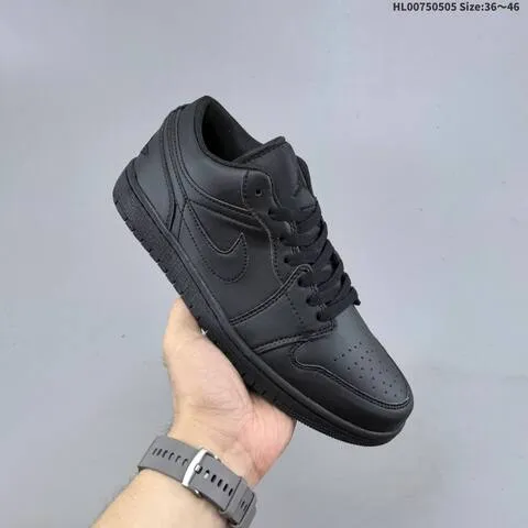 Jordan Air Jordan 1 Low Triple Black 36 46 Casual - Unisex BS-66041