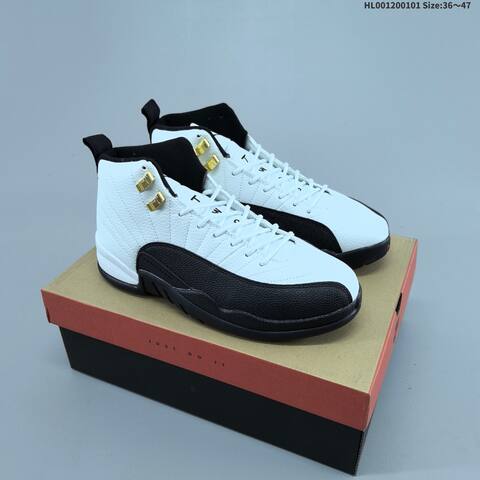 Jordan Air Jordan 12 Retro Taxi White Black Gold EU 36-47 Basketball - Unisex (BS-67144)
