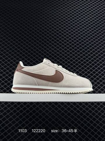 Nike Classic Cortez Beige Taupe With Brown Swoosh And White Sole EU 36-45 Lifestyle - Unisex (BS-74404)