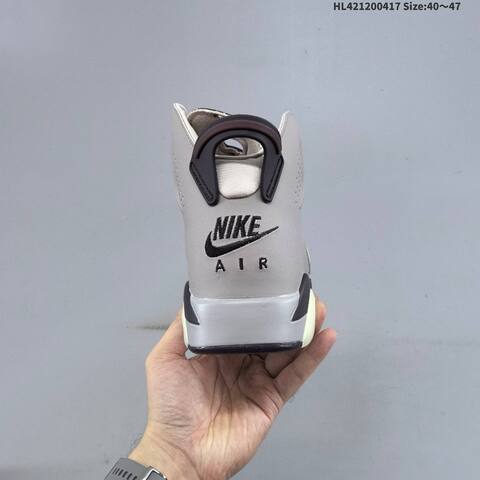 Jordan Air Jordan 6 Retro Grey Black Cream 40 47 Basketball - Men's (BS-66146)