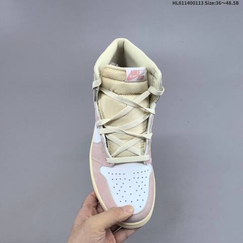 Nike Air Jordan 1 Retro High OG White Pink Beige 36 48 5 Casual - Unisex (BS-66985)