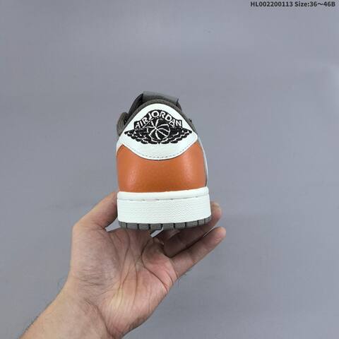 Nike Dunk Low Grey Black White With Orange Accents 36 46 Casual - Unisex (BS-66990)