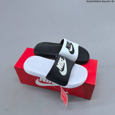Nike Victori One Slide Black White Dark Purple Light Green EU 36-45 Slides - Unisex (BS-60801)