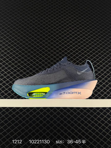 Nike Air Zoom Alphafly Next 3 Navy Gray With Blue Neon Yellow And Pink Accents 36-45 Running - Unisex (BS-73743)