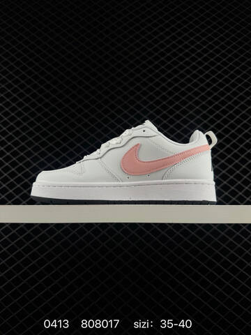 Nike Court Borough Low White With Pink Swoosh Hello Kitty Custom Graphic Details Black Outsole 35-40 Lifestyle - Unisex (BS-72134)