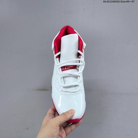 Jordan Air Jordan 11 White Red 40-47 Basketball - Men's (BS-66112)