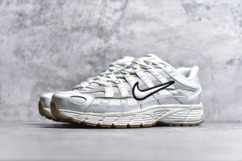Nike P-6000 White Grey Black Gum Running Shoe (BS-59681)