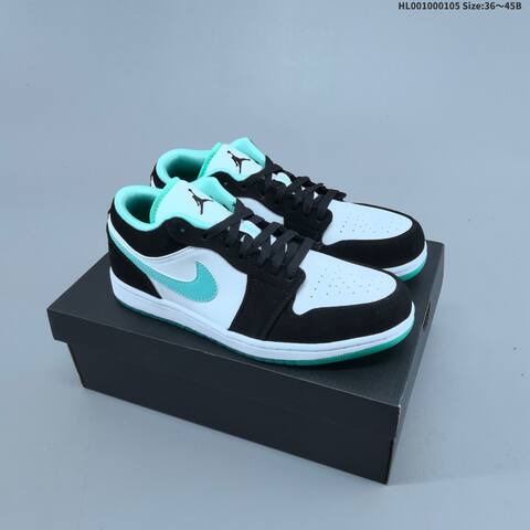 Jordan Air Jordan 1 Low Black White Turquoise EU 36-45 Lifestyle - Unisex (BS-67100)