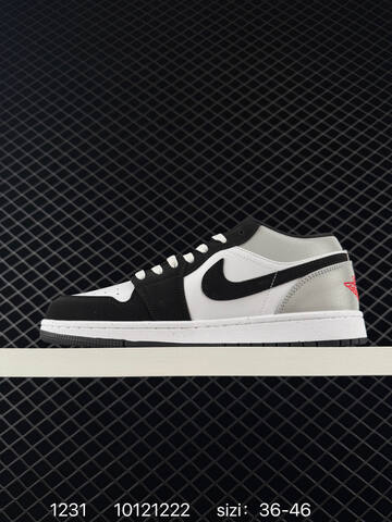 Jordan Air Jordan 1 Low Black White Grey Red EU 36-46 Sneaker - Unisex (BS-79923)