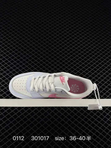 Nike Court Borough Low White Cream With Pink And Light Blue Accents EU 36-40 Casual - Unisex BS-73183