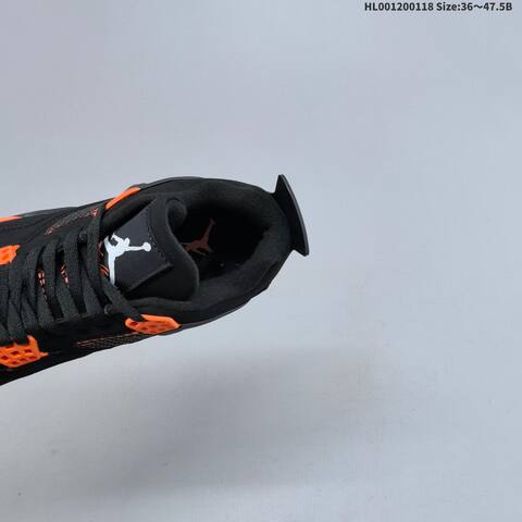 Jordan Air Jordan 4 Retro Black Orange 36-47 5 Basketball - Unisex (BS-66932)
