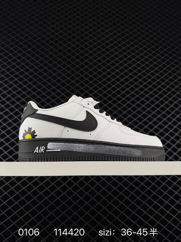 Nike Air Force 1 Low Black White And White Black With Daisy Floral Details EU 36-45 5 Lifestyle - Unisex (BS-73296)
