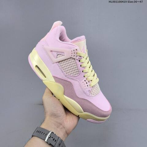 Jordan Air Jordan 4 Retro Pink Purple Yellow 36 47 Basketball - Unisex (BS-66139)
